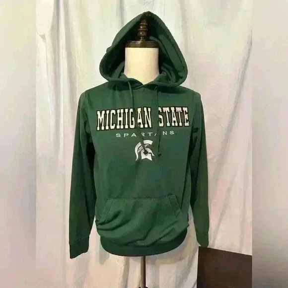 Michigan State Spartans Green Hoodie. Front Pocket. Size Small. Thick/heavy - Picture 1 of 7